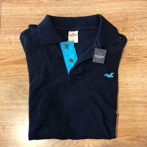 NWT Men’s Navy Blue Short Sleeved Polo Teal  Large